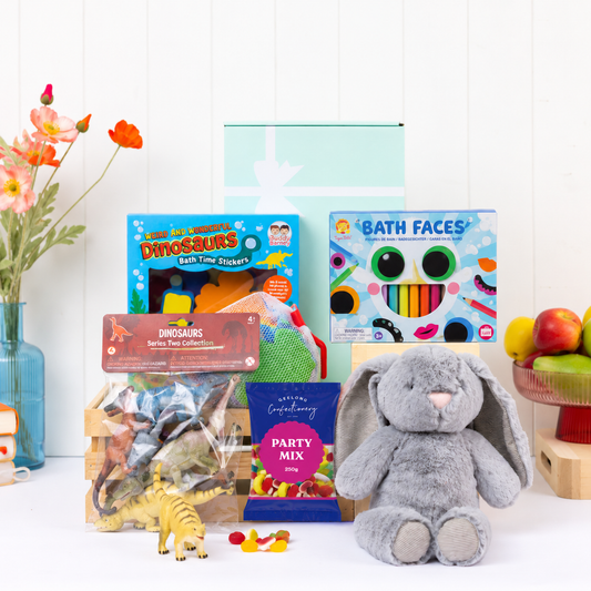 Jurassic themed Kids Bath Hamper - get well gift for kids